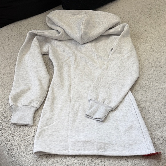 EGO White Long Sleeve Zip Front Hoodie Dress - Picture 4 of 4